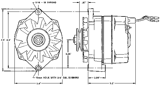 ALTERNATOR MOUNTING AND DIMENSIONS